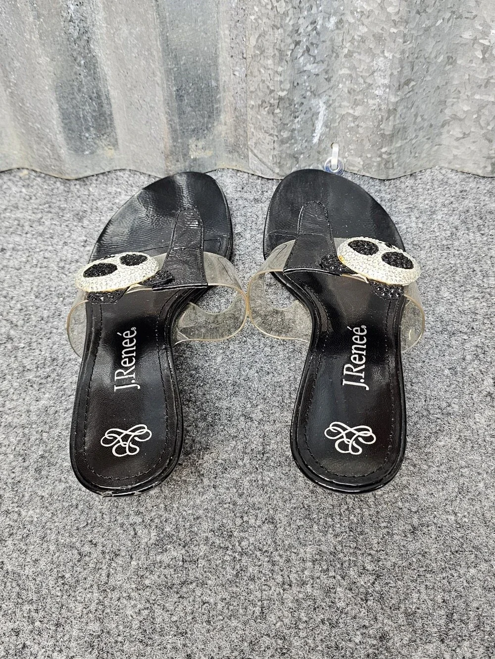 Rare Vintage J. Renee Sparkle Panda Jelly Sandals - Picture 5 of 8